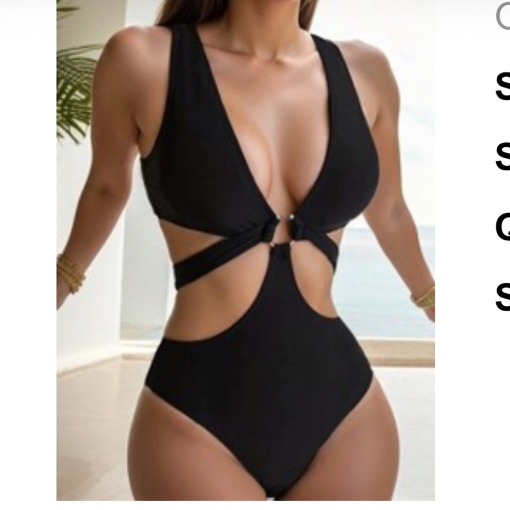 👙Fashion Nova & SHEIN XS Swim bundle: Black & Green One piece, Bikini + Coverups